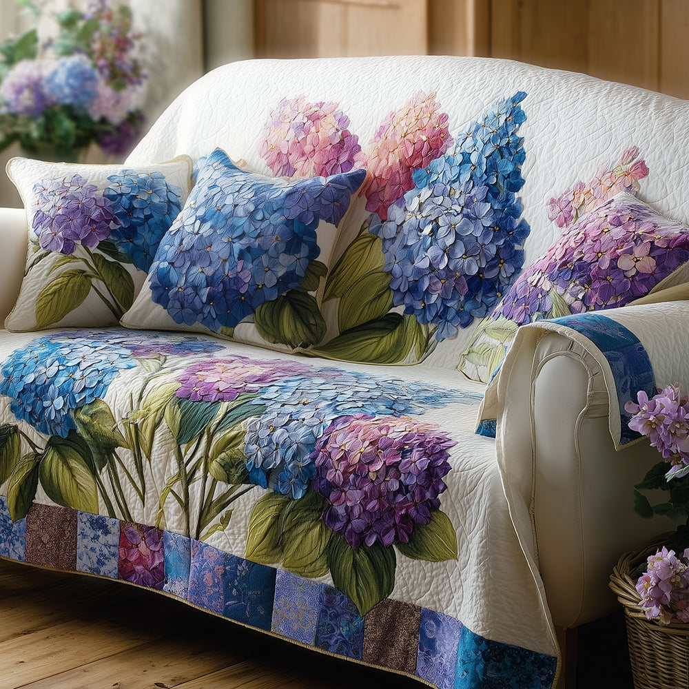 Dreamy Hydrangea Quilted Sofa Cover Sofa Seat Covers Best Gifts For Grandma