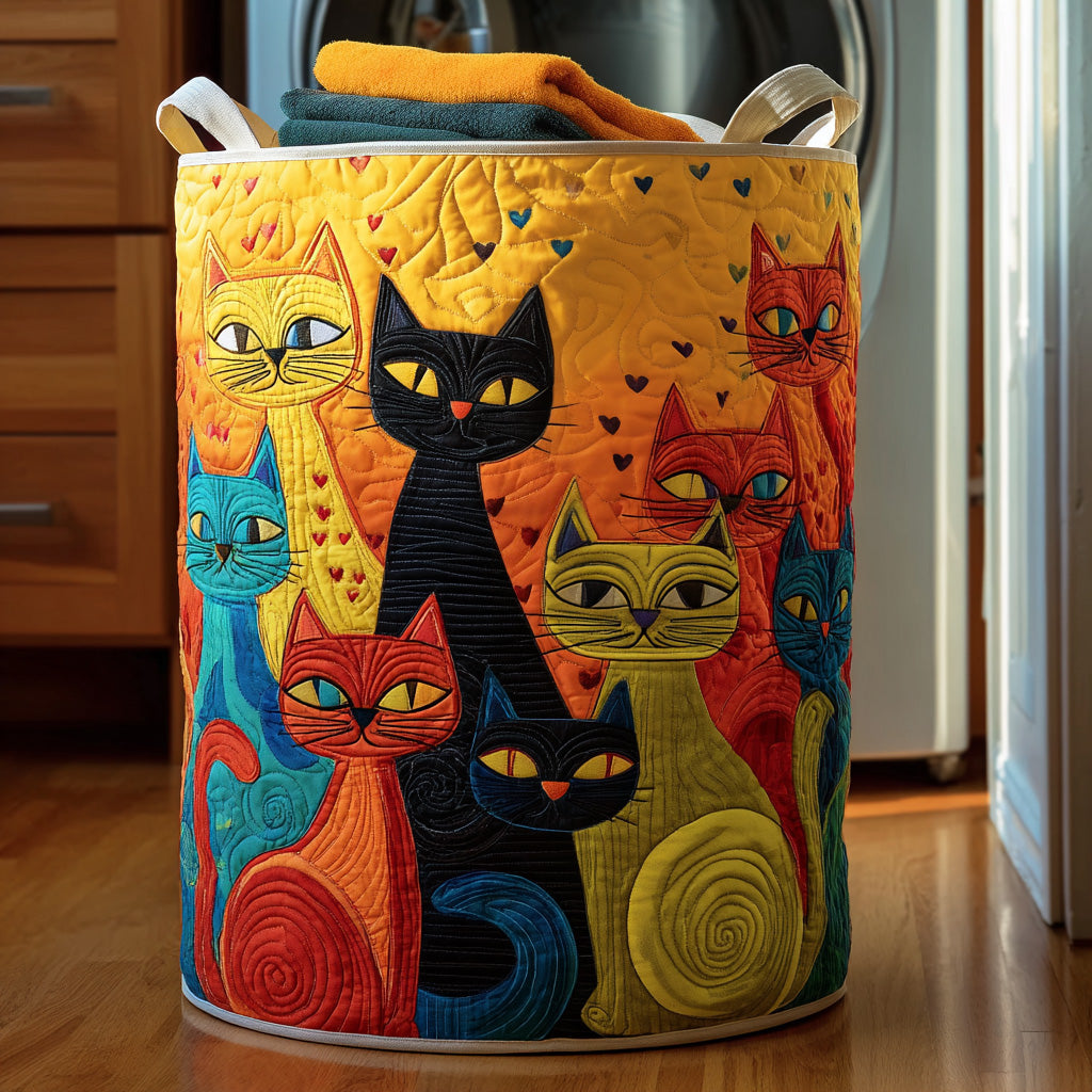 Dreamy Meows Quilted Laundry Basket Perfect Birthday Gift Idea