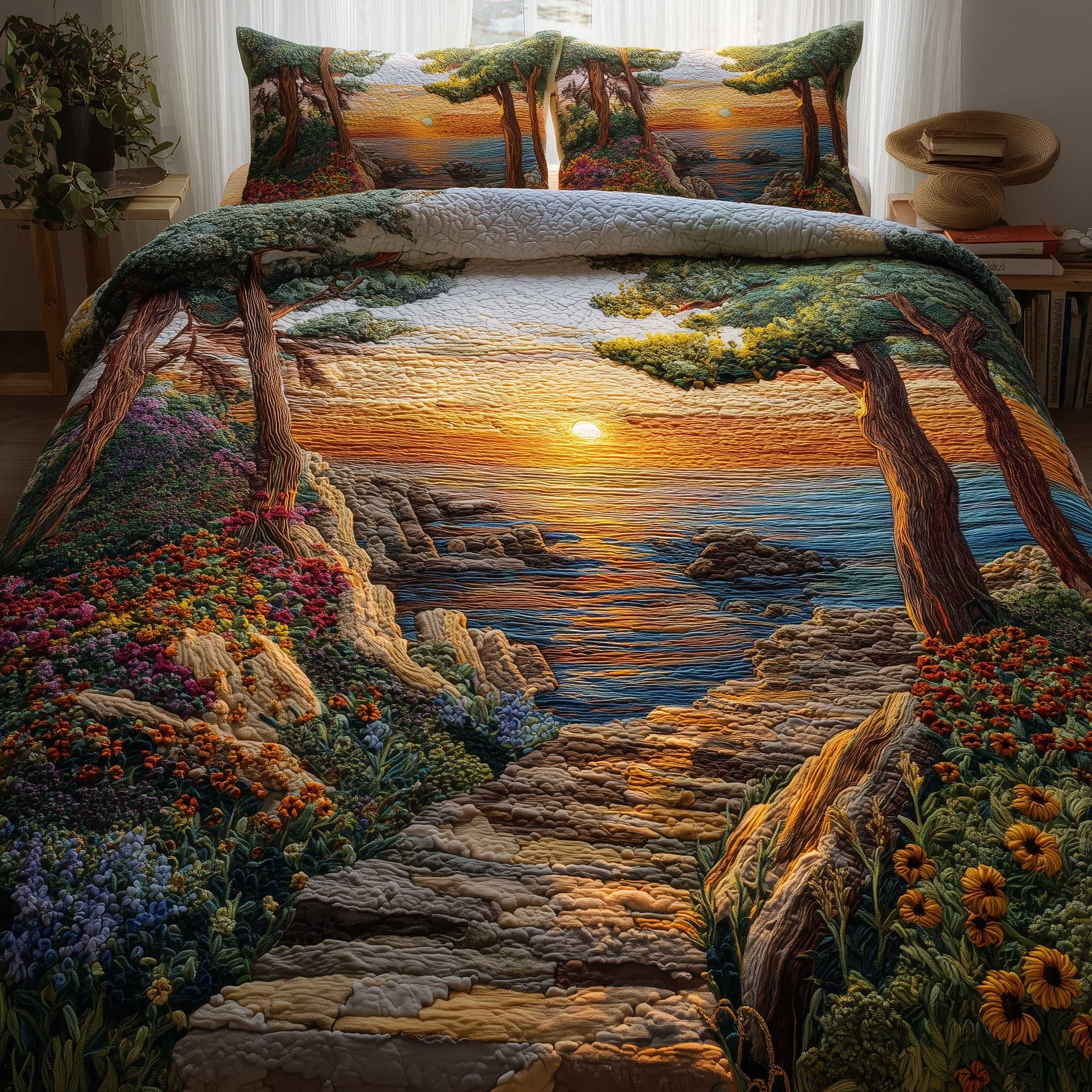 Dreamy Pathway Quilted Bedding Set For Couples