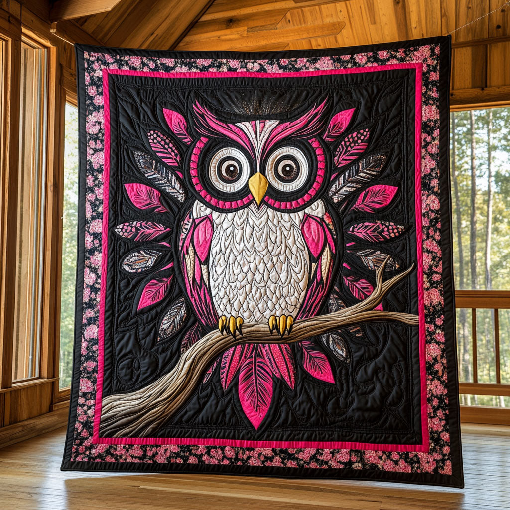 Dreamy Pink Owl Quilt Premium Quilt Blanket Gift for Cozy Winter Nights