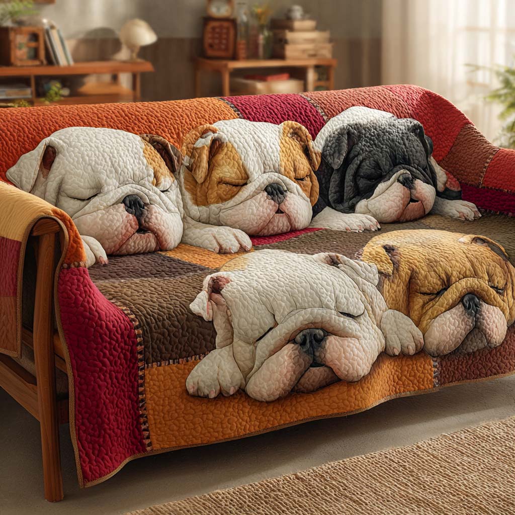 Dreamy Pup Nest Quilted Sofa Cover Holiday Living Room Decor Christmas Gifts For Dog Lovers