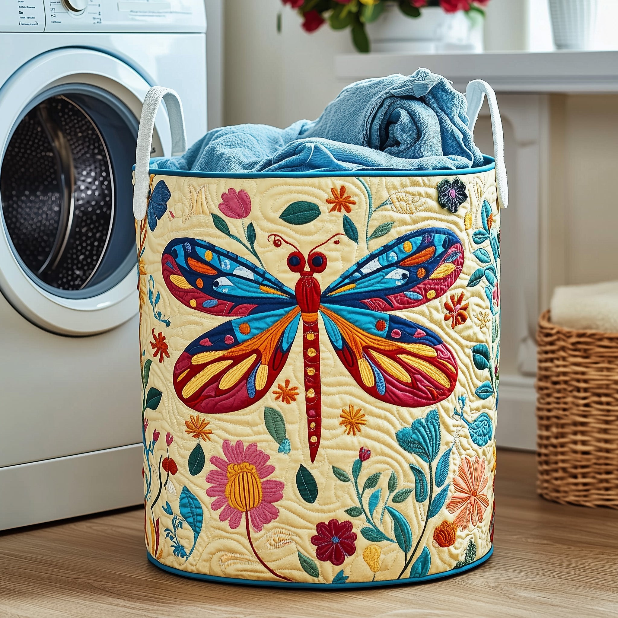 Dreamy Quilted Laundry Basket Dragonfly Gifts For Mom