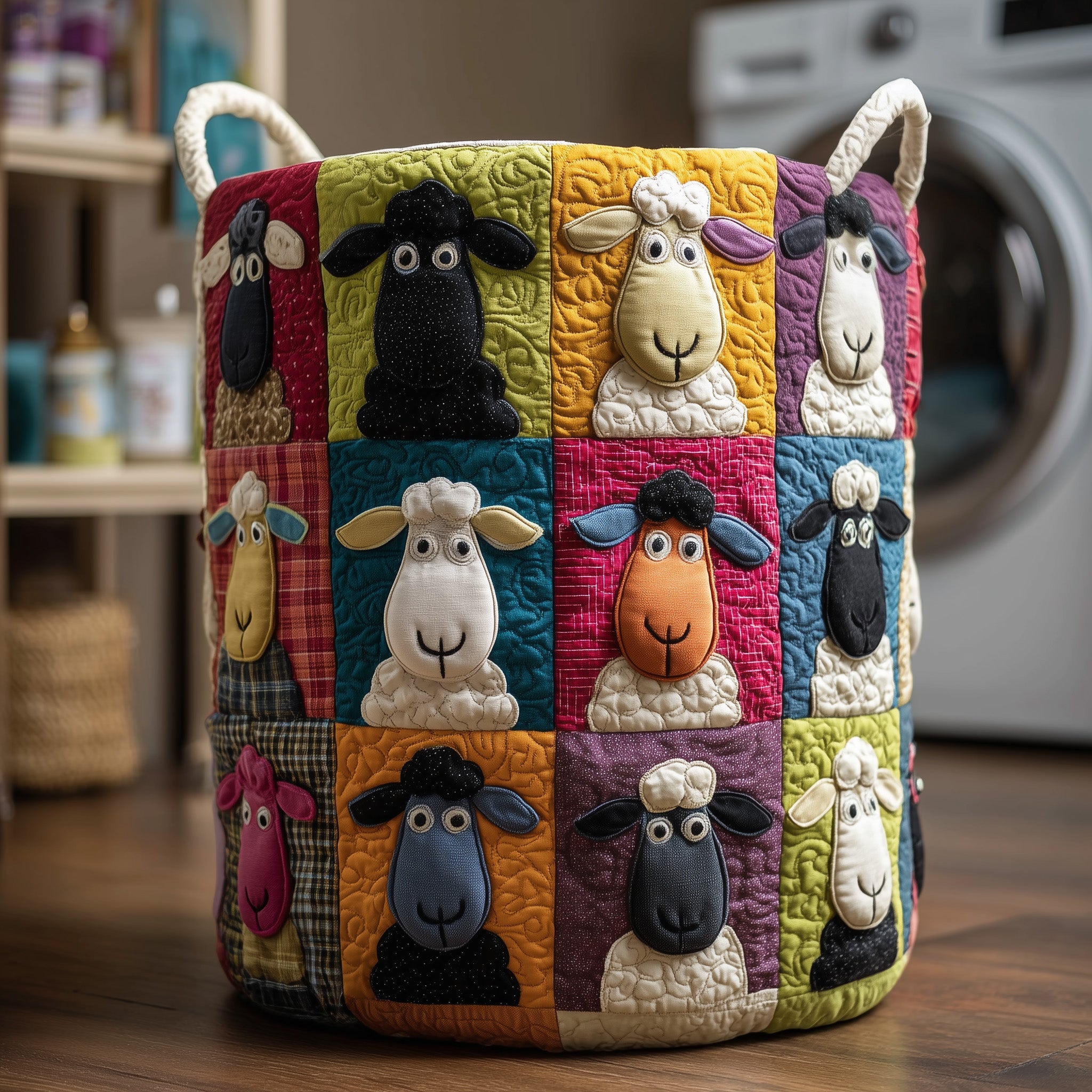 Dreamy Sheep Quilted Laundry Basket Unique Gift For Laundry Lovers