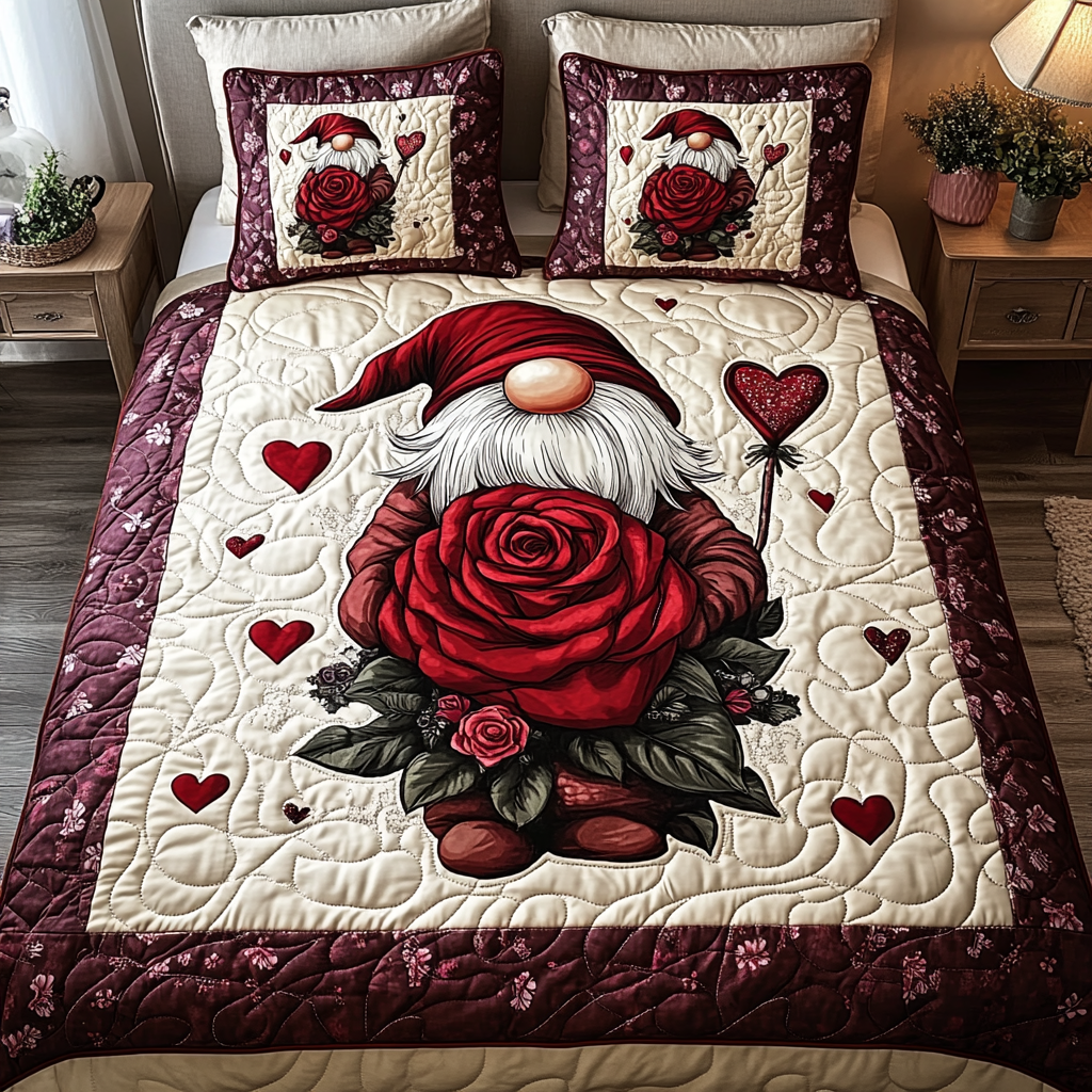 Dreamy Valentine Quilted Bedding Set Best Bedding Gift for Holiday Season 2025