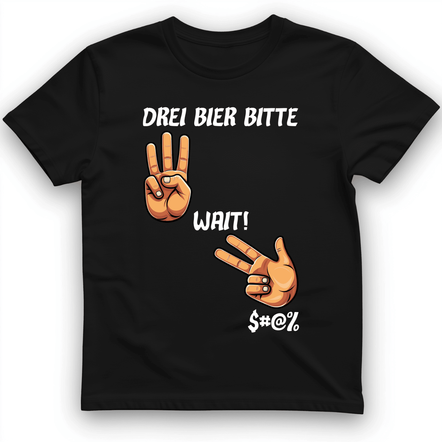 Drel Bier Bitte 3 Beers T-Shirt Fingerhand Graphic Meme Shirt Gifts For Him