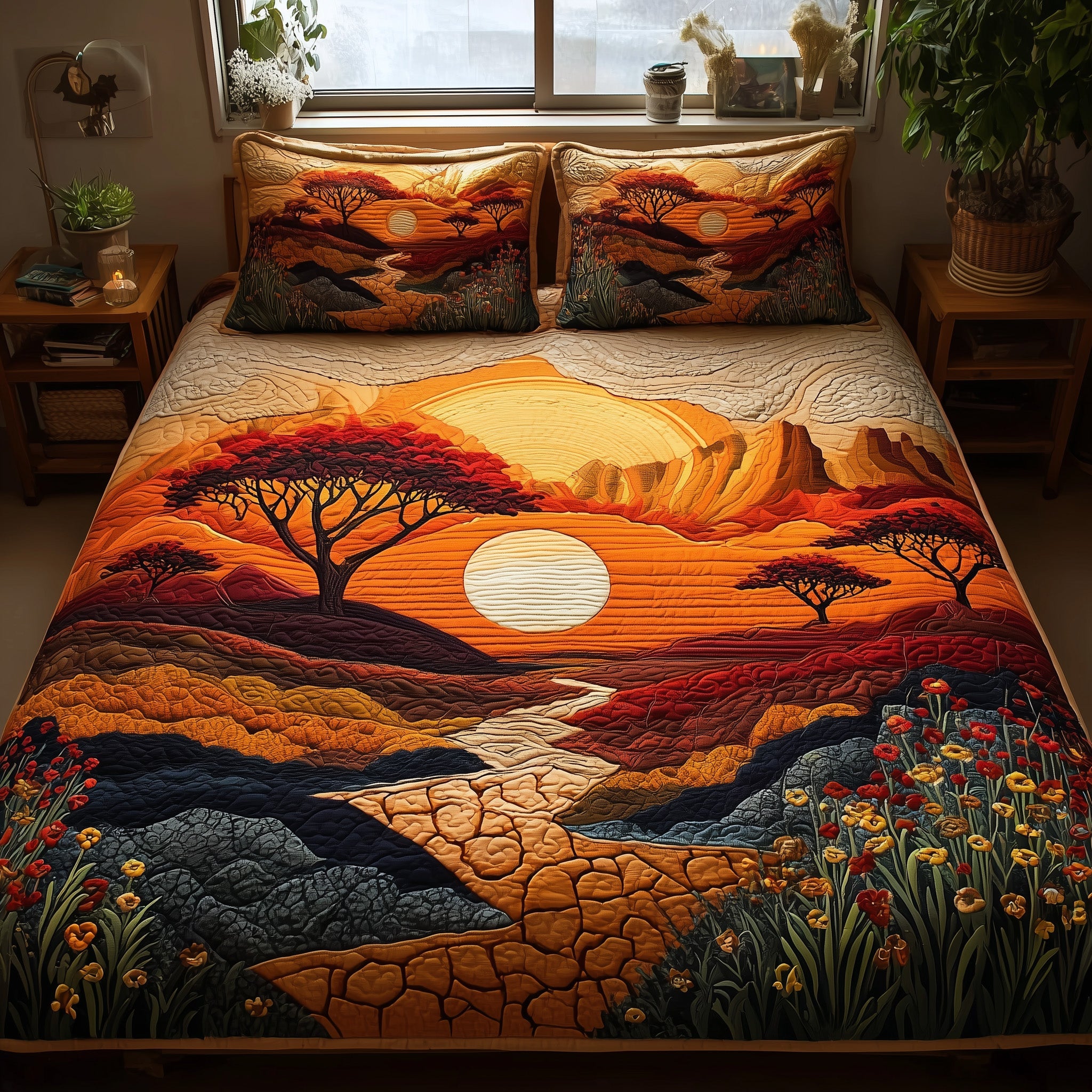 Dried Soil Motherland Quilted Bedding Set Ultimate Comfort