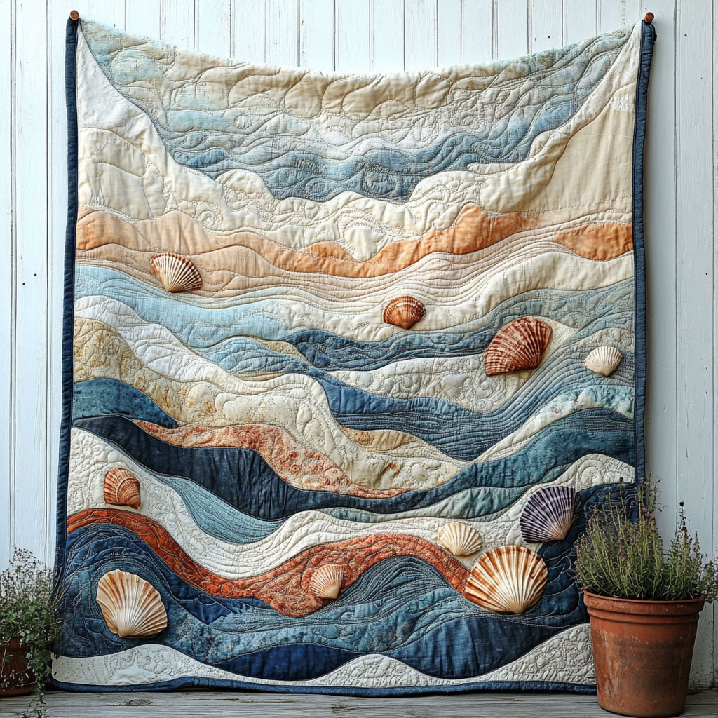 Drifted Whispers Quilted Blanket Nice Throw Blanket Presents For Ocean Lovers