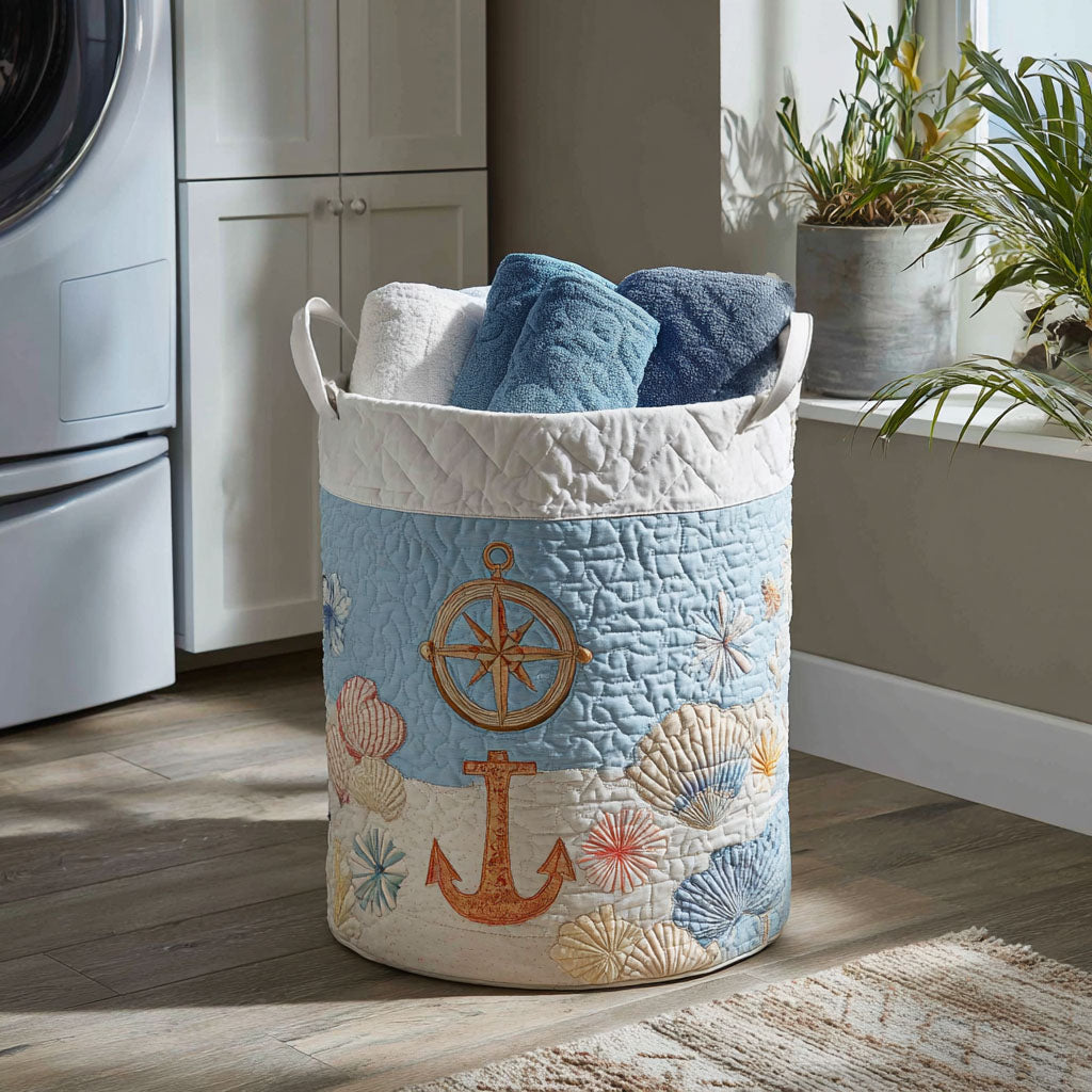 Driftwood Dreams Quilted Laundry Basket Merch For Her