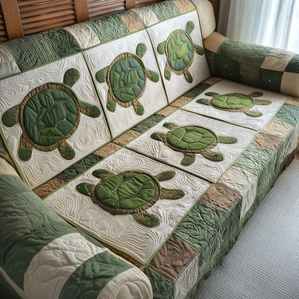 Driftwood Path Quilted Sofa Cover Holiday Couch Covers Sea Turtle Gift Ideas