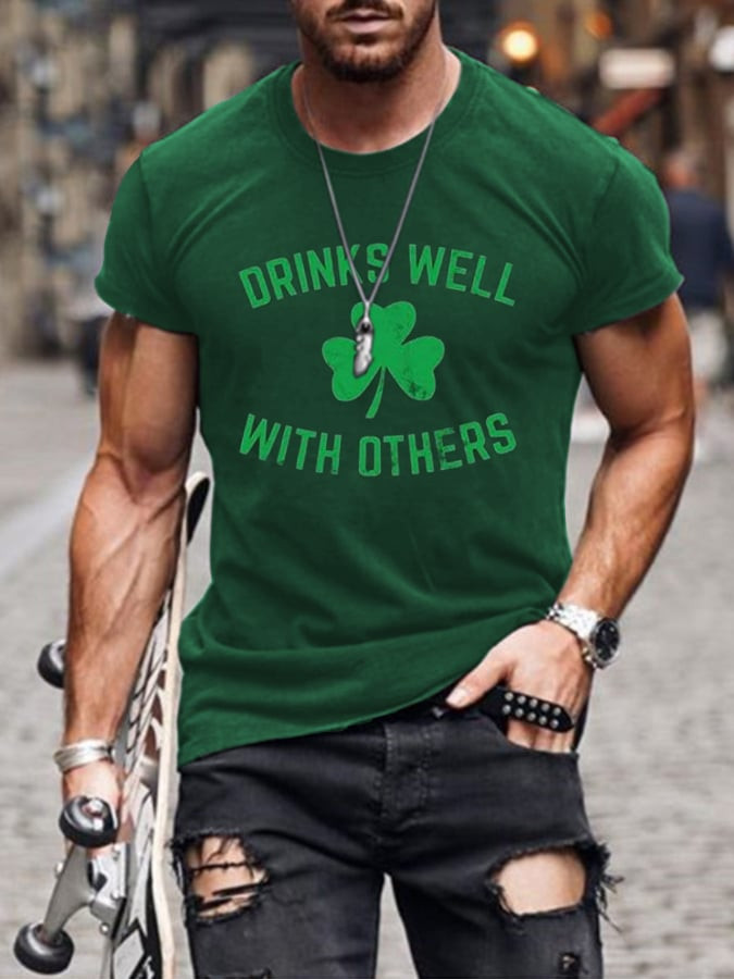 Drink Well With Other T-Shirt St Patrick's Day Shamrock Shirts Unique Gift Ideas