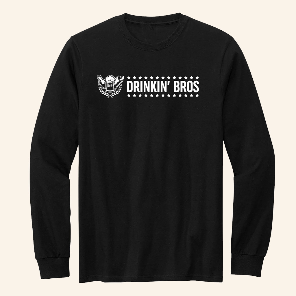 Drinkin' Bros Crest Long Sleeve Shirt Drinkin Bros Merch Best Gifts For Brothers