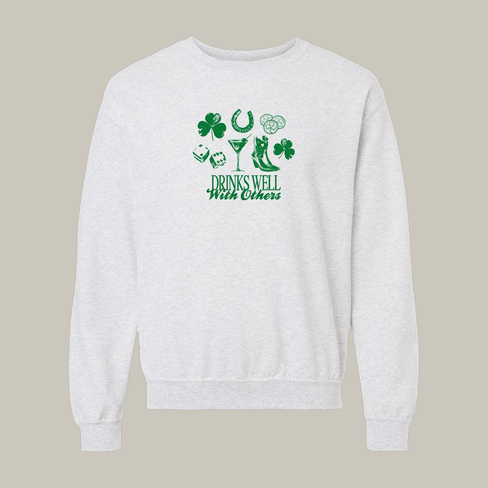 Drinks Well With Others St Patrick's Day Sweatshirt Barstool Sports Clothing Cool Holiday Gift Idea