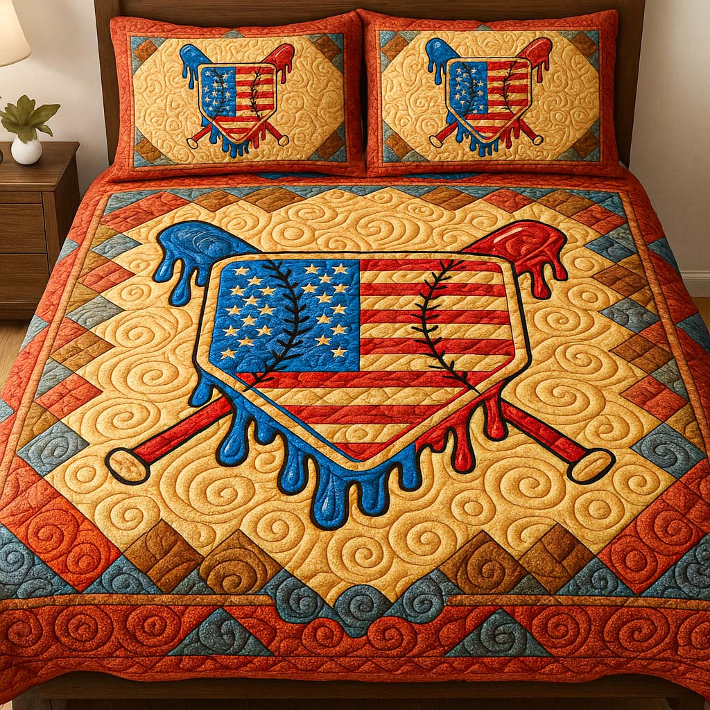 Dripping Diamond Pride Quilted Bedding Set Best Comforter Sets Baseball Christmas Gift Ideas