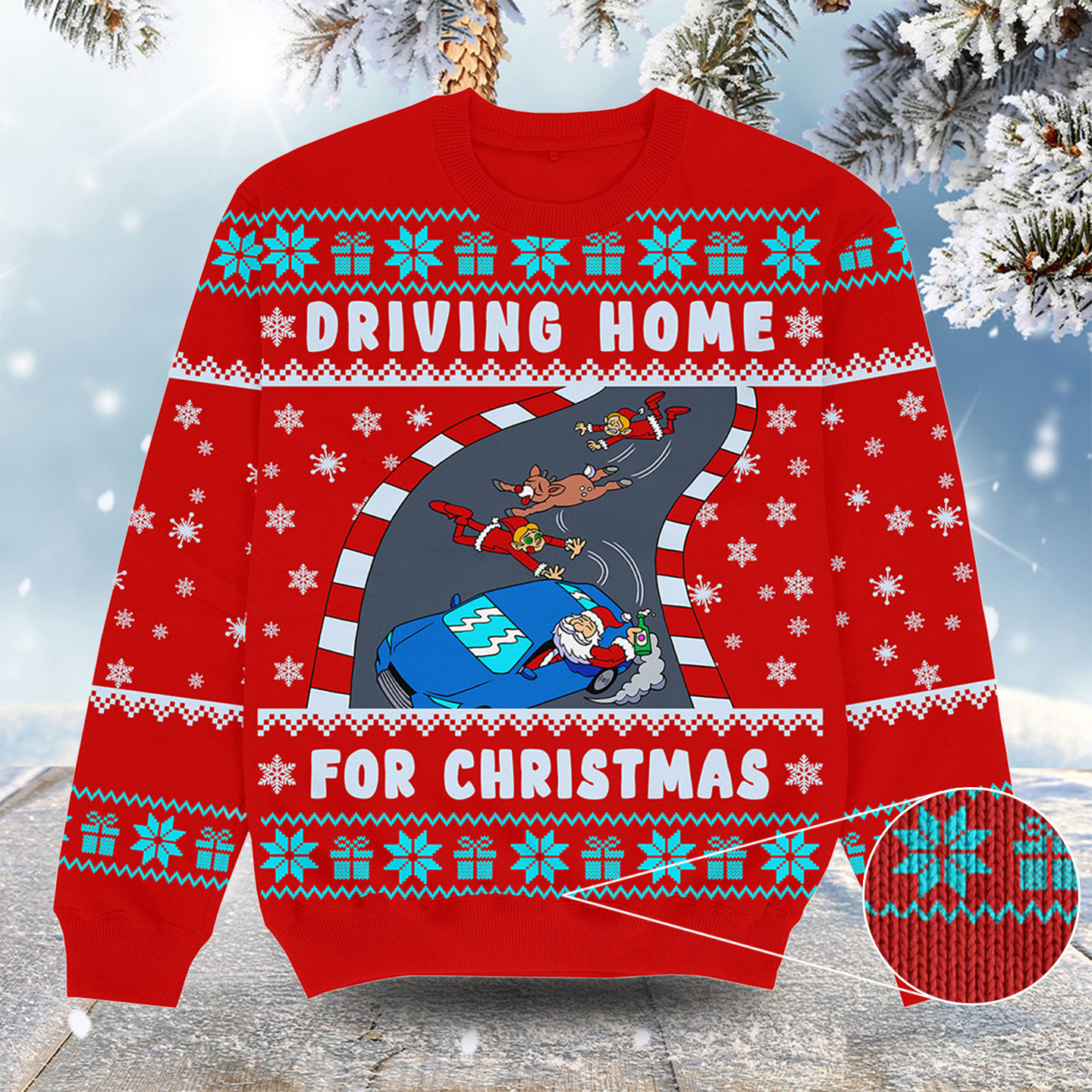 Driving Home For Christmas Xmas Ugly Sweater Funny Xmas Clothes Secret Santa Gifts For Men