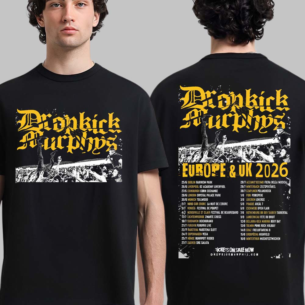 Dropkick Murphys Europe And UK 2026 Tour T-Shirt Dropkick Murphys Clothes Music Lover Gift