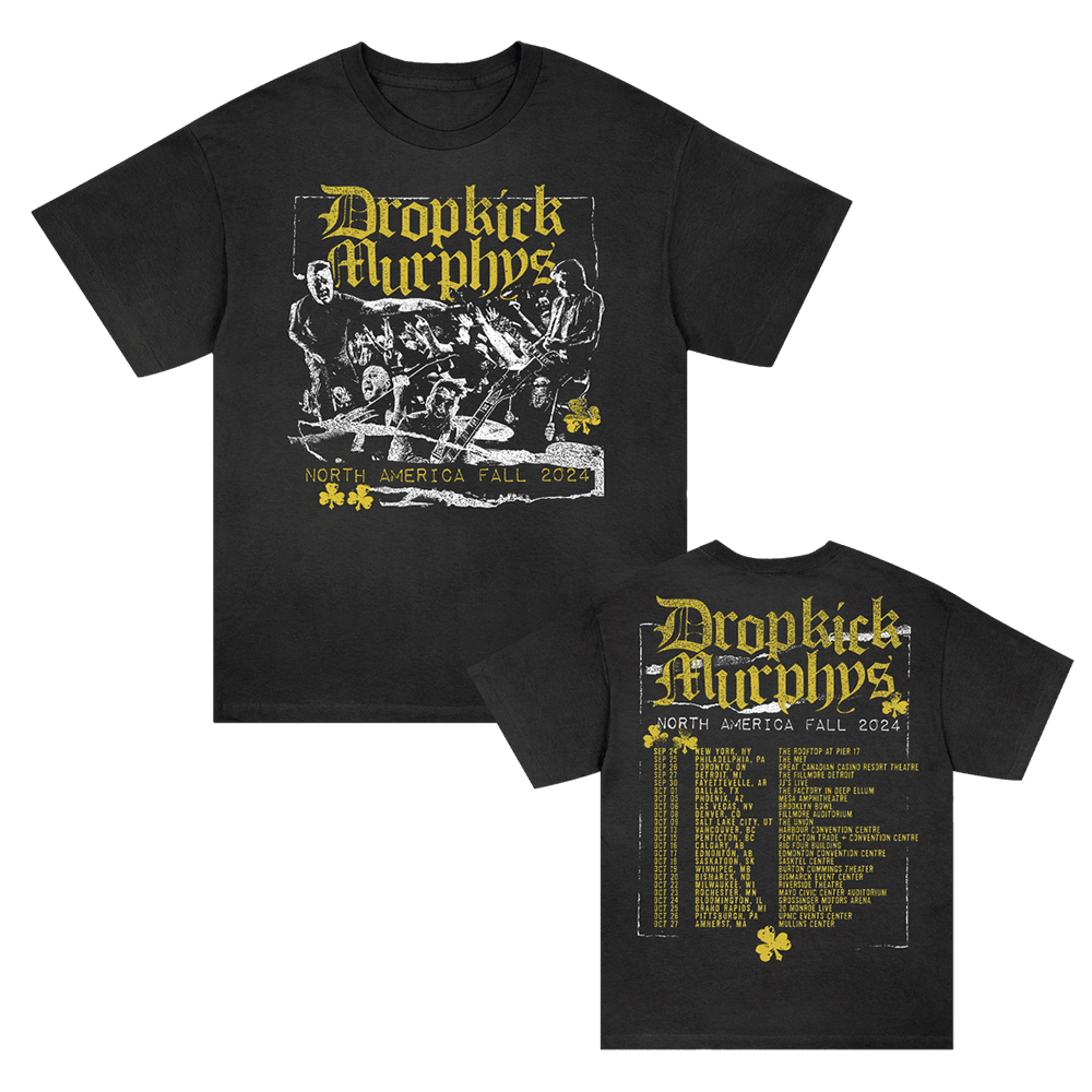 Dropkick Murphys Merch Dropkick Murphys North America Fall 2024 Tour T-Shirt Band Fans Gifts