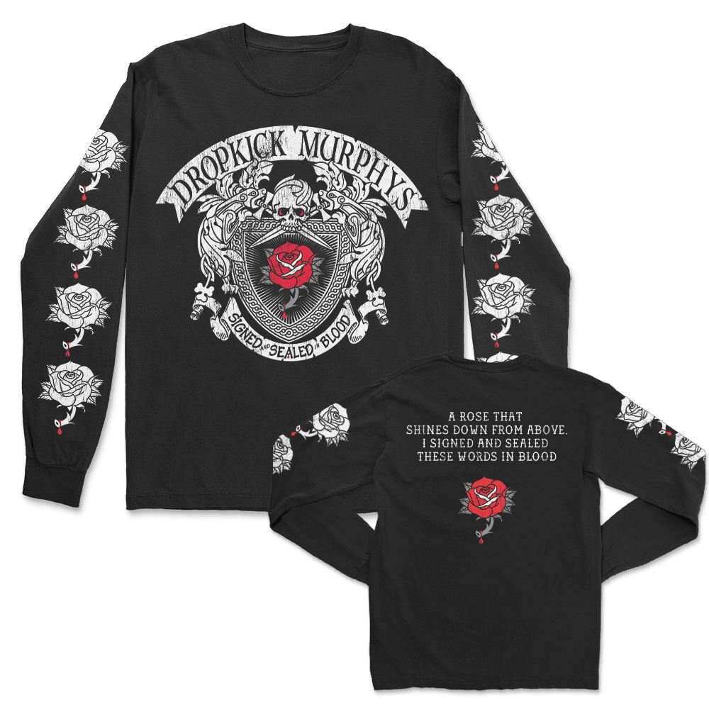 Dropkick Murphys Merch Dropkick Murphys Signed And Sealed In Blood Lyric Long Sleeve T-Shirt