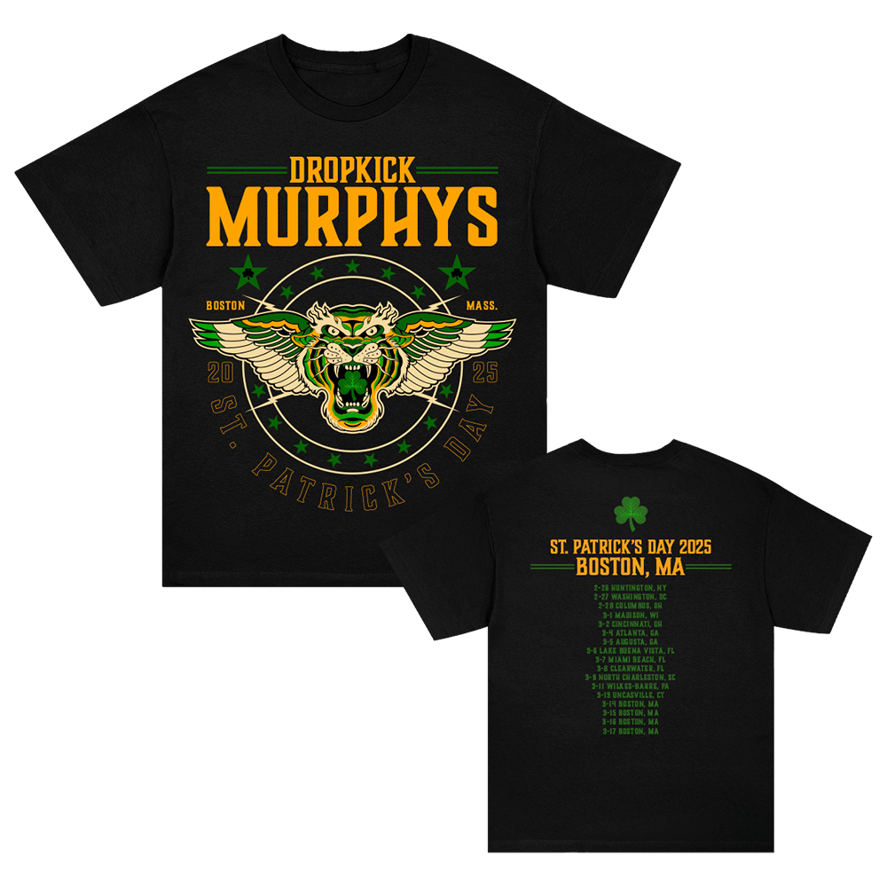Dropkick Murphys Merch Dropkick Murphys St. Patrick's Day 2025 Tiger Tour T-Shirt Fans Gfts Dropkick Murphys Merch Dropkick Murphys St. Patrick's Day 2025 Tiger Tour T-Shirt Fans Gfts