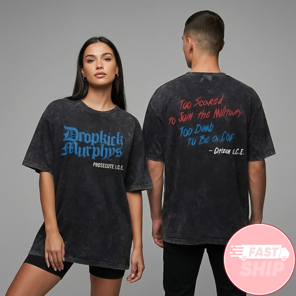 Dropkick Murphys Prosecute ICE T-Shirt St Patricks Day Tour 2026 Dropkick Murphys Merch