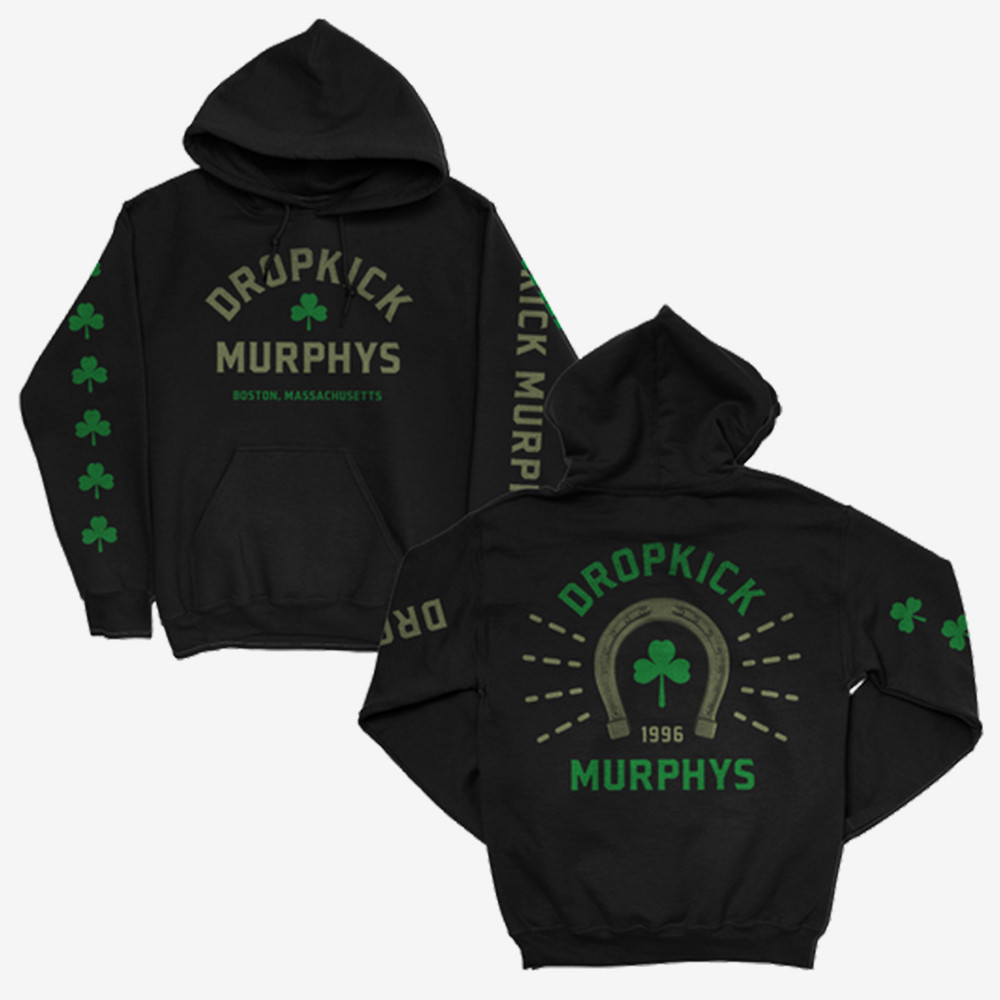 Dropkick Murphys Shamrock Art Hoodie Patriotic Boston Dropkick Murphys Hooded Sweatshirt