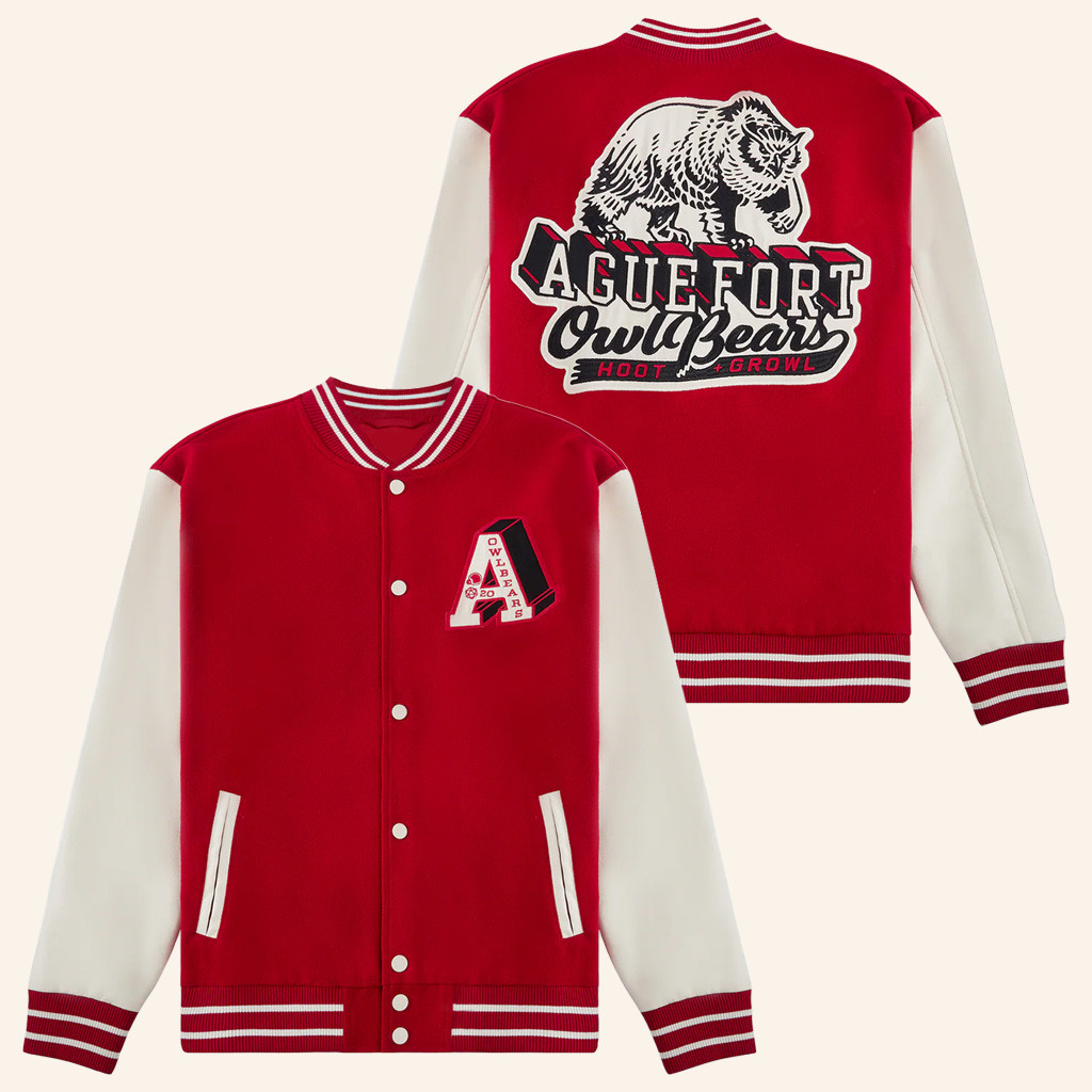 Dropout TV Merch Owlbears Varsity Jacket Cool Christmas Gifts For Guys