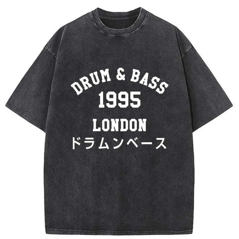 Drum & Bass 1995 Washed T-Shirt Funny Aesthetic Trendy Apparel Gifts For Her