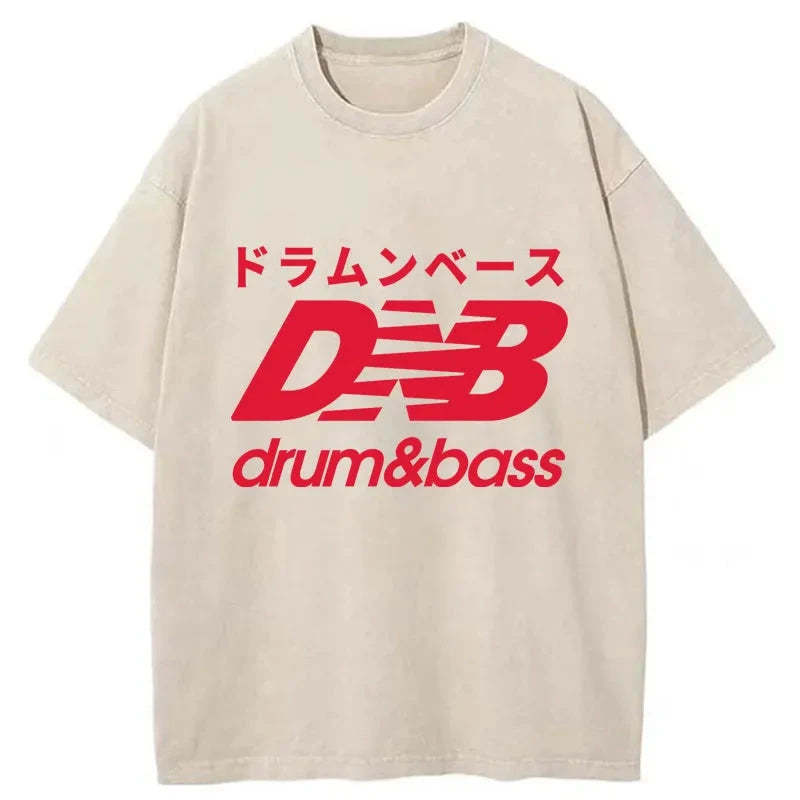 Drum And Bass Japan Washed T-Shirt Soft Comfortable Daily T Shirt Gifts For Sister