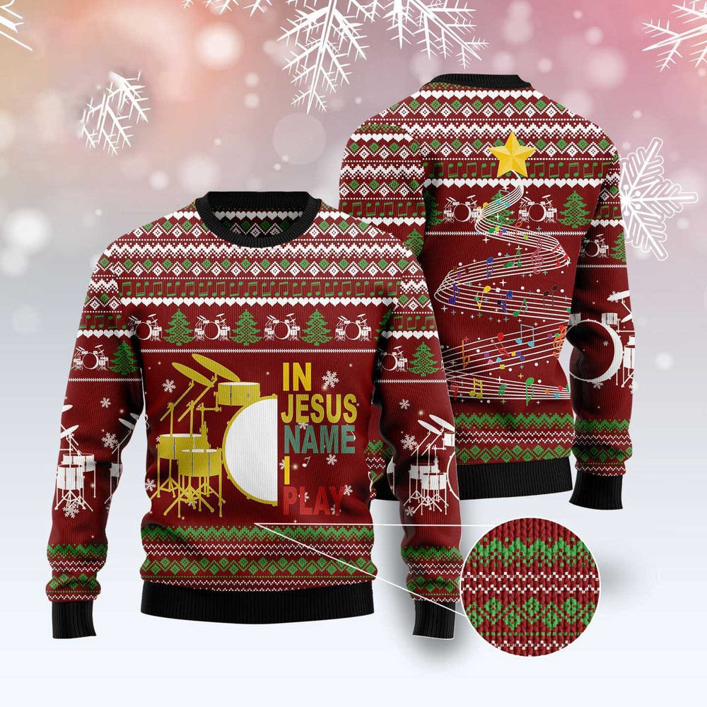Drum I Play Ugly Christmas Sweater Funny Ugly Christmas Sweater Xmas Gifts