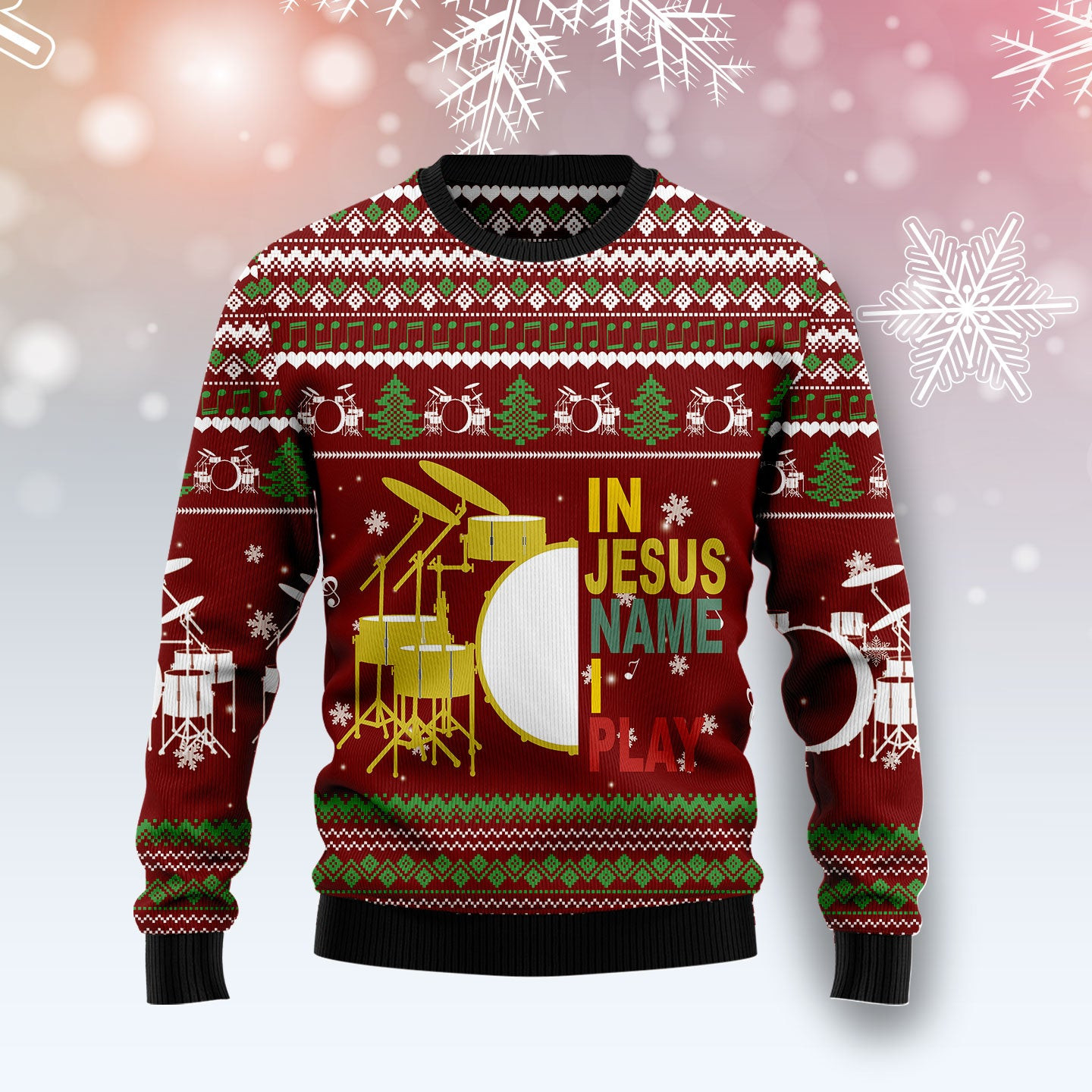 Drum Play Ugly Christmas Sweater