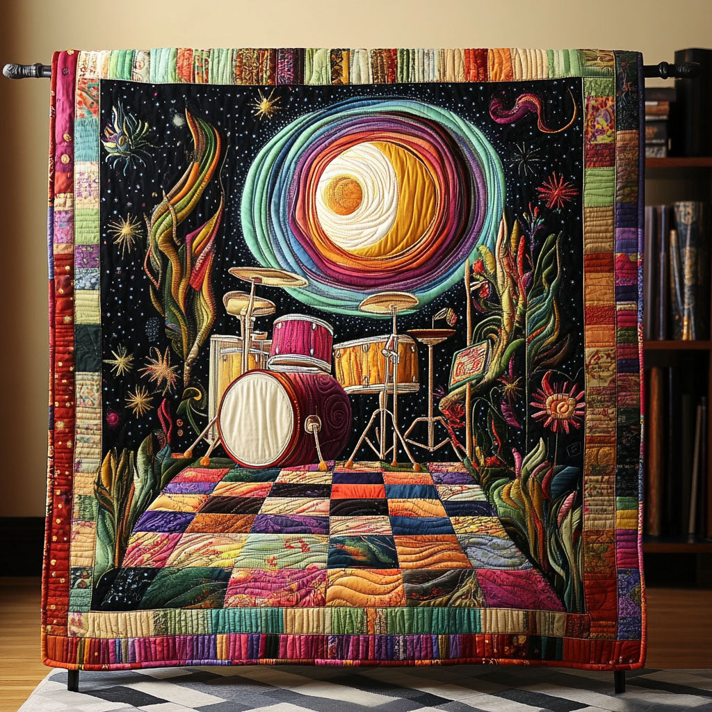Drumline Bliss Quilted Blanket Best Couch Throw Blanket Secret Santa Gifts For Drummers