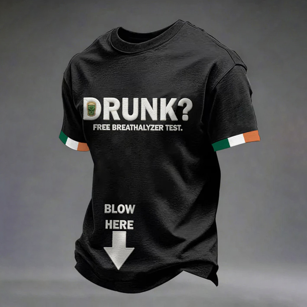 Drunk Free Breathalyzer St Patrick's Day T-Shirt Saint Patrick's Day 2026 Merchandise Gift Ideas
