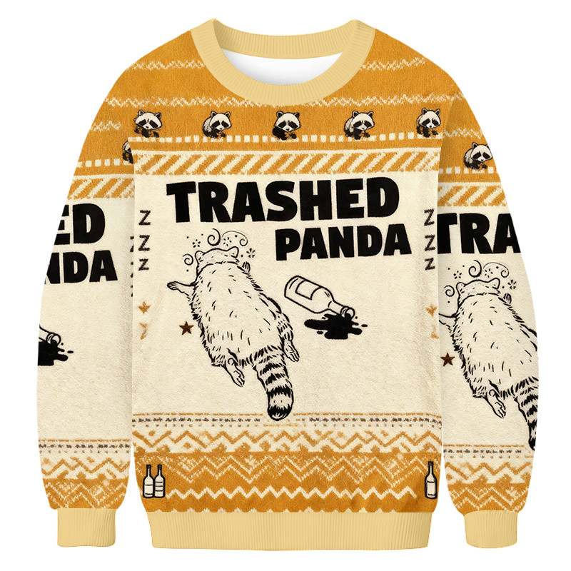 Drunk Raccoon Trash Panda Ugly Sweater Trendy Fashion Unique Gifts For Animal Lovers