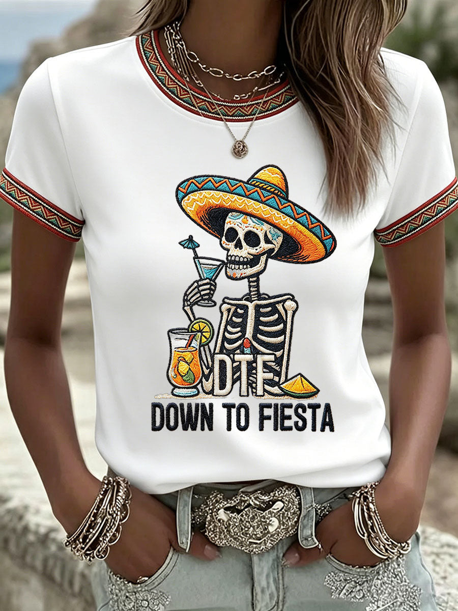 DTF Down To Fiesta T-Shirt Festival Clothing Thoughtful Gifts For American Mexican