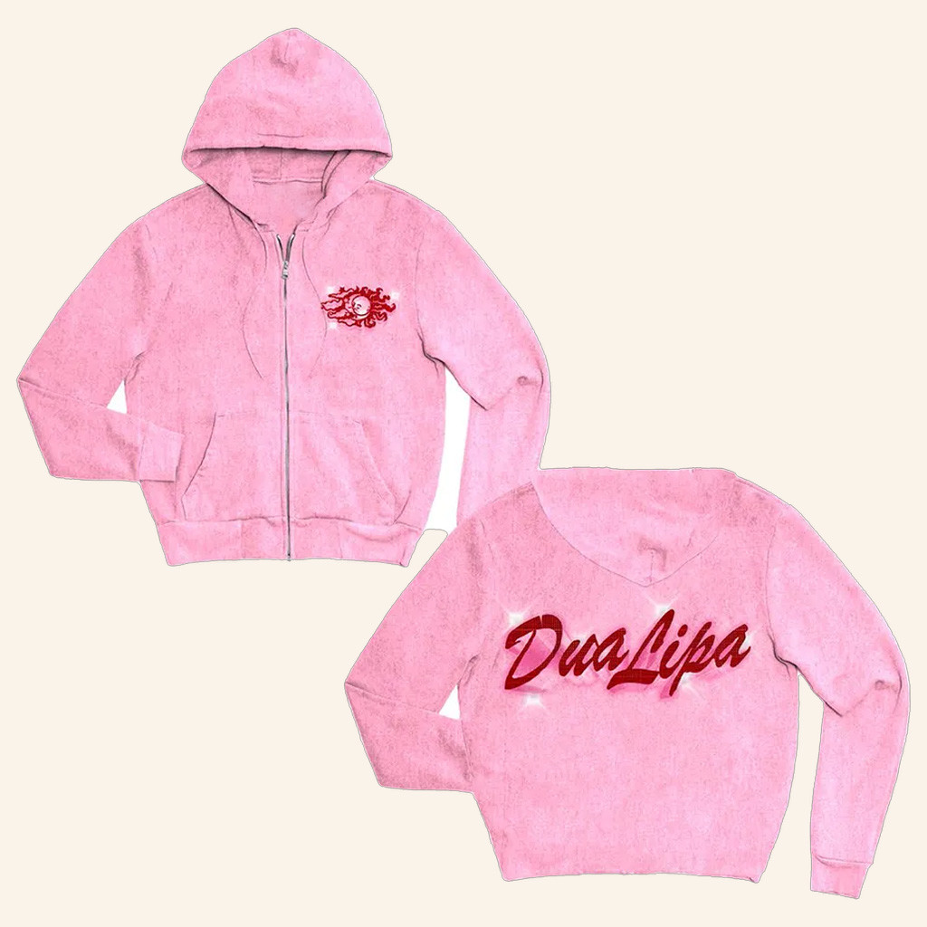 Dua Lipa Merch Sun And Moon Zip Hoodie Presents For Music Lovers