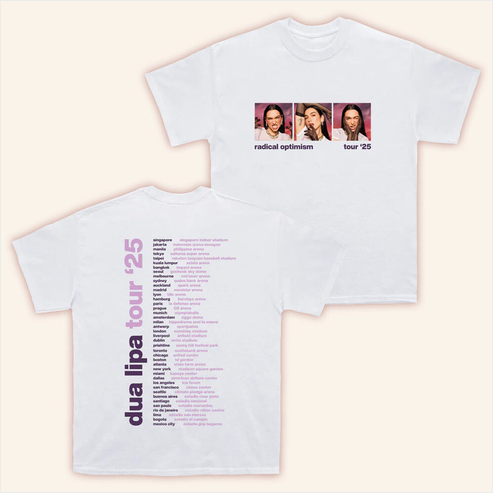 Dua Lipa Merch Tour 2025 Panel Photo Shirt Gift Ideas For Music Lovers Gifts For Friends