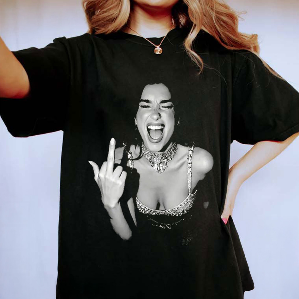 Dua Lipa Middle Finger T-Shirt Christmas Gifts For Fans Dua Lipa Middle Finger T-Shirt Christmas Gifts For Fans