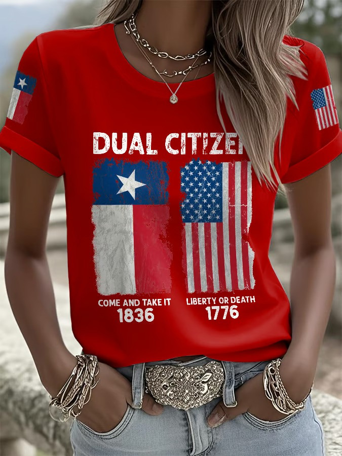 Dual Citizen Texas America T-Shirt Come And Take It 1836 Liberty Or Death 1776 Gift For Texan Fans