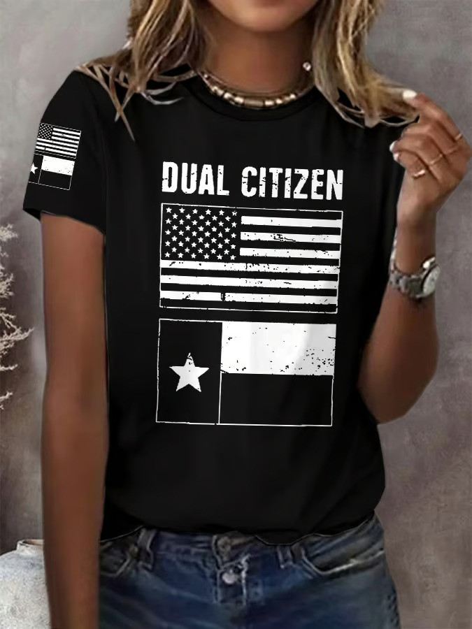 Dual Citizen Texas America T-Shirt Vintage Texas Independence Day Lone Star State Gift For Fans