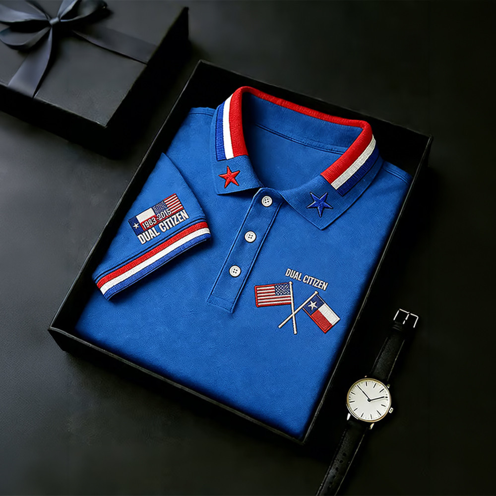 Dual Citizen Texas Independence Day Polo Shirt Texas 190th Anniversary Clothes Patriotic Present