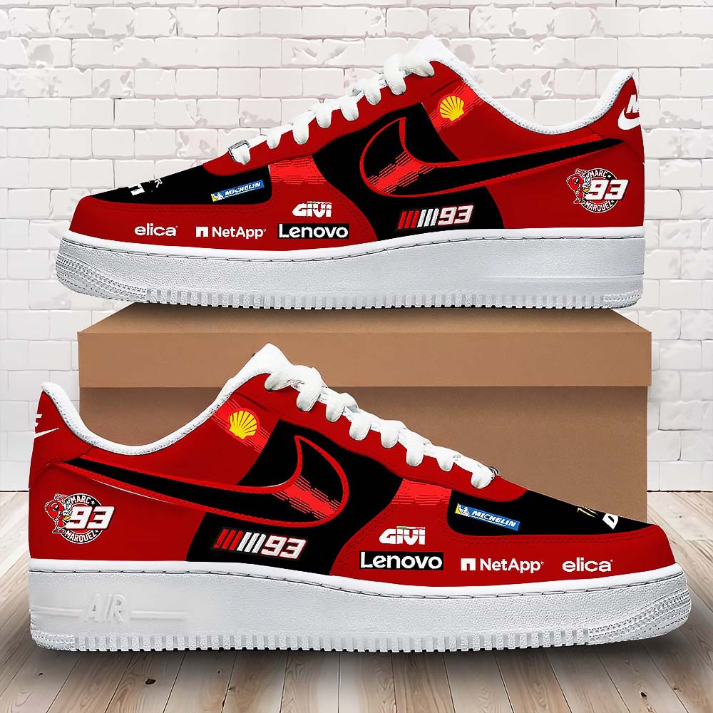 Ducati Lenovo Team x Marc Marquez AF1 Sneaker Moto Racing Lover Gifts For Him