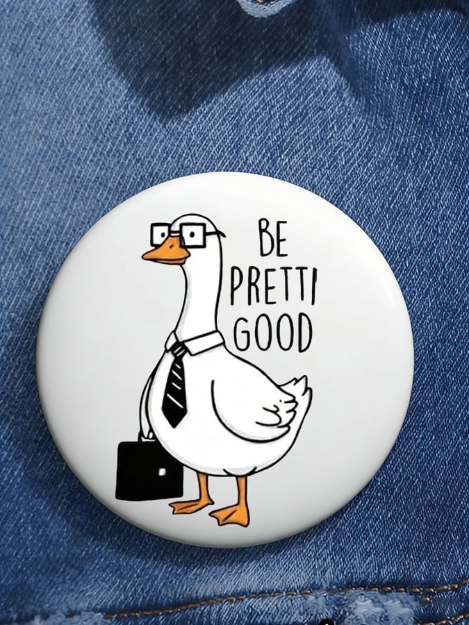 Duck Be Pretti Good Pin Button I Stand With Minnesota Button Funny Political Merch White