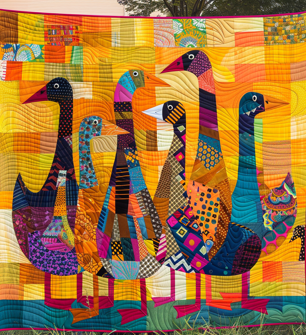 Duck Duck Duck Quilted Blanket Farm Animal Blanket