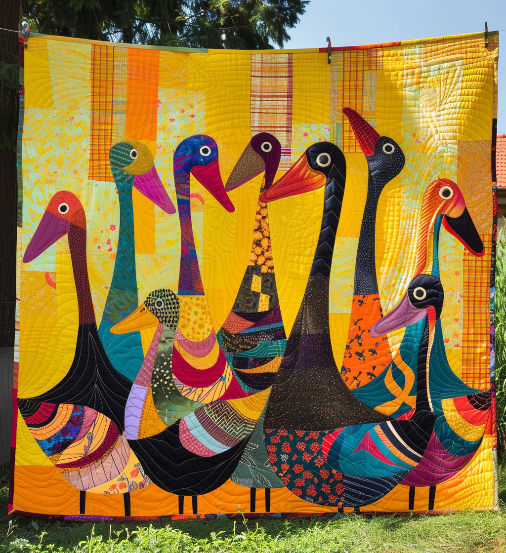 Duck Duck Goose Quilted Blanket Farm Animal Blanket