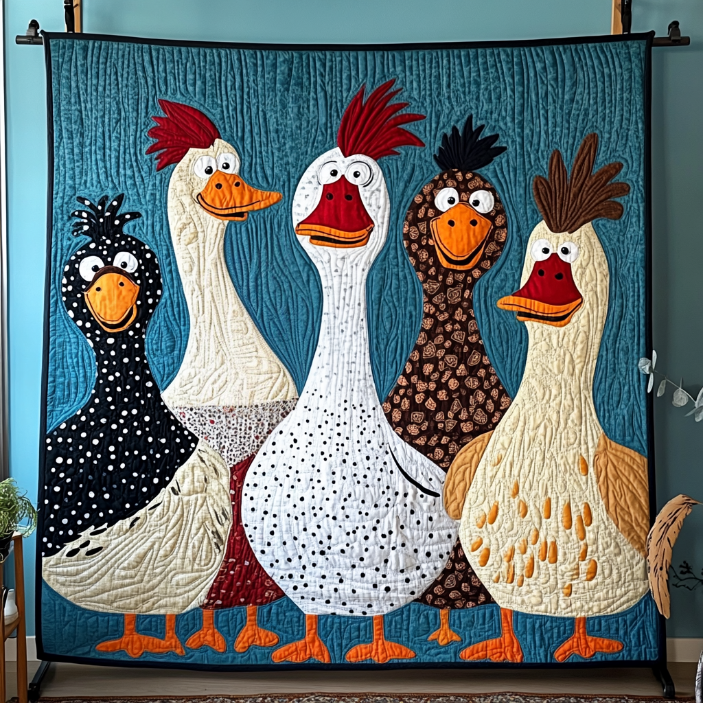 Duck Gang Quilted Blanket Farm Animal Blanket
