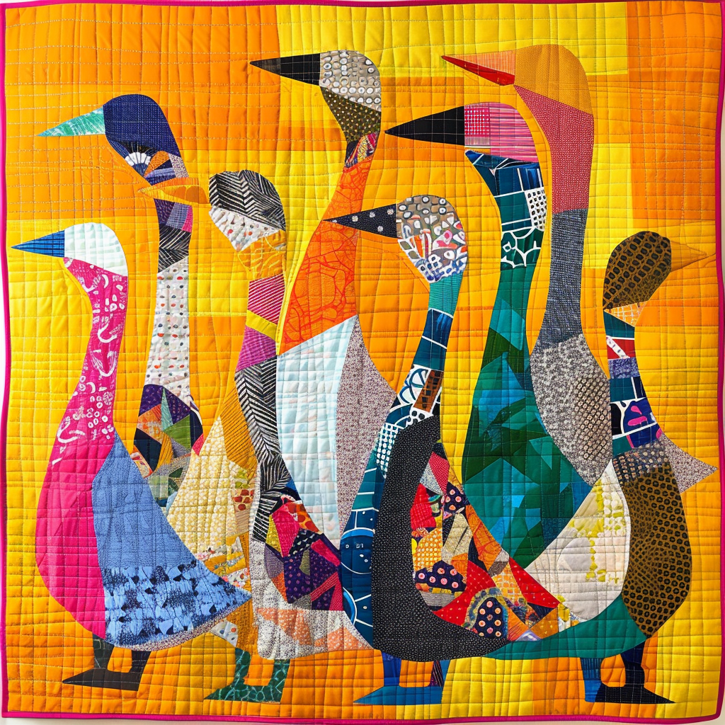 Duck Leisure Time Quilted Blanket Farm Animal Blanket