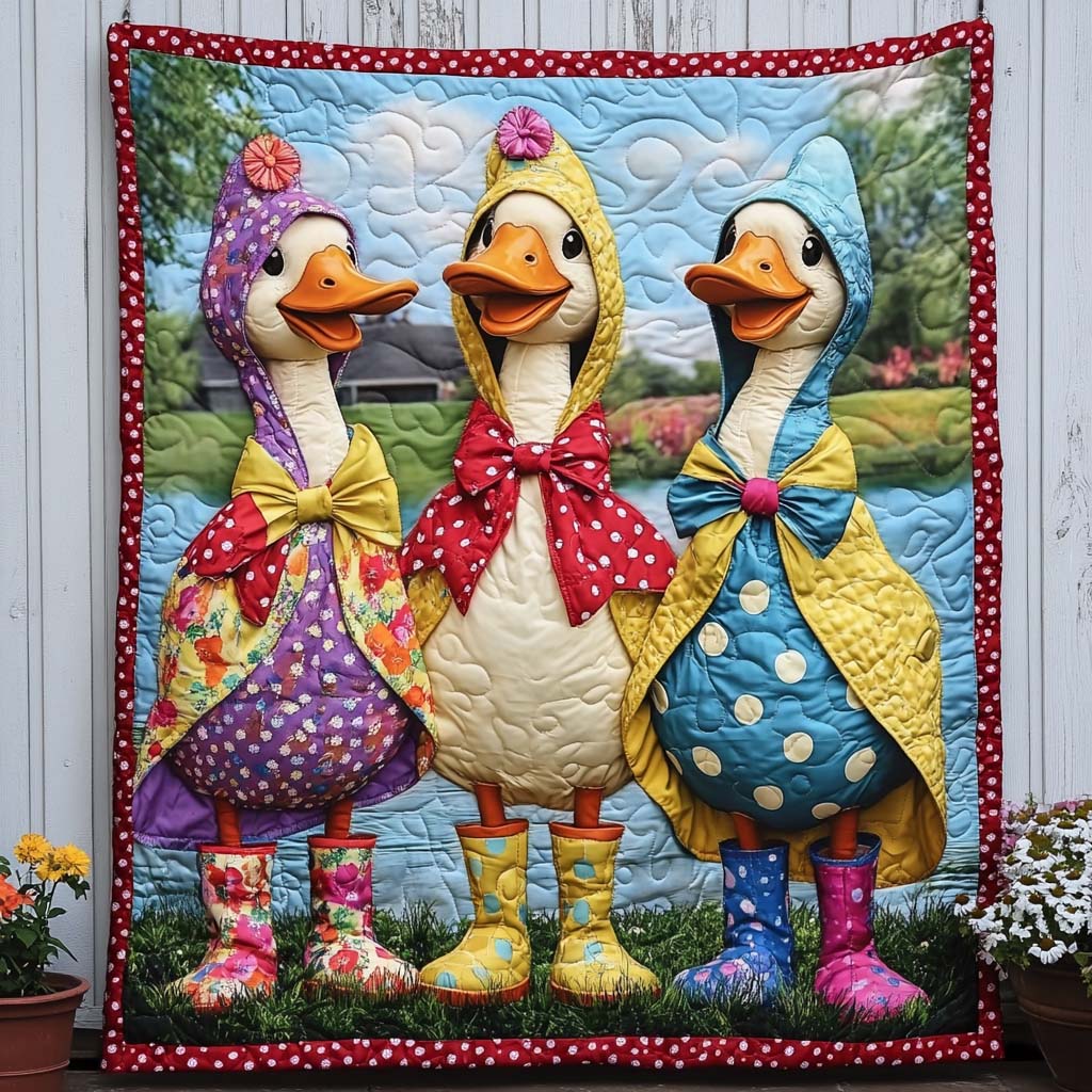 Duck Meadow Joy Quilted Blanket Bedroom Decor Family Xmas Gift Ideas