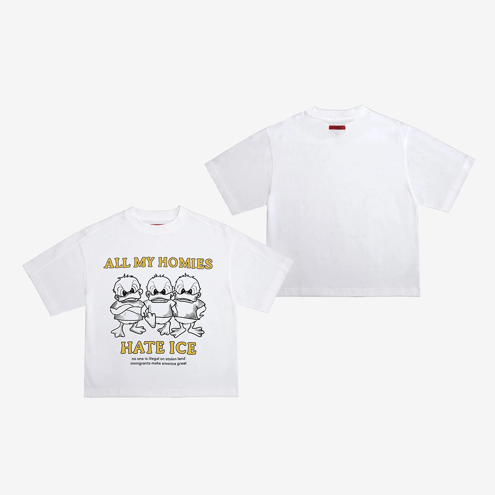 Ducks All My Homies Hate ICE Crop Top Protest Anti Fascist Shirt Gifts For Supporters
