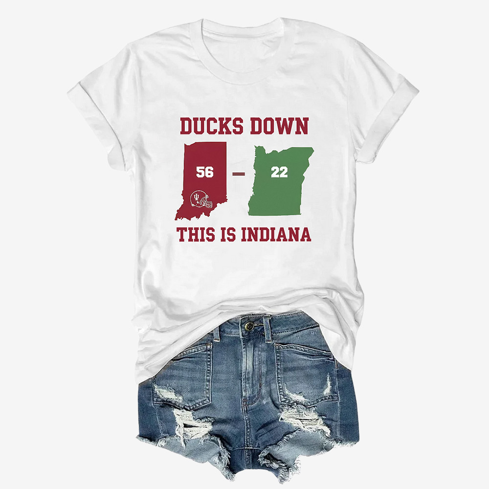 Ducks Down This Is Indiana T-Shirt Indiana Hoosier Clothes Unique Football Gifts