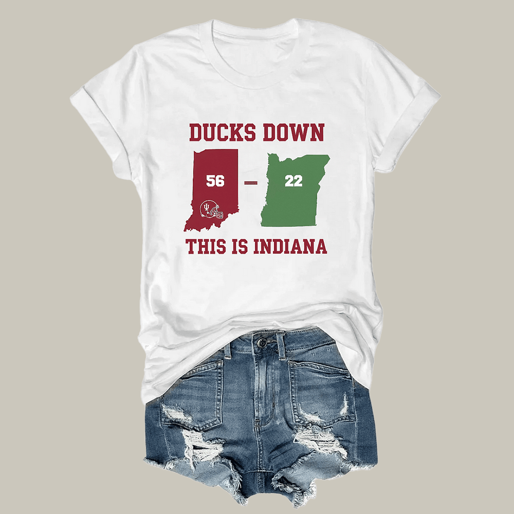 Ducks Down This Is Indiana T-Shirt IU Football National Champions Clothes Gift For Footballers