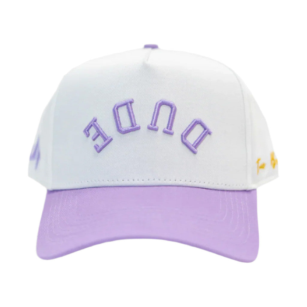 Dude Perfect Merch Embroidered Purple And White The DUDE Hat Best Gifts For Wife Dude Perfect Merch Embroidered Purple And White The DUDE Hat Best Gifts For Wife